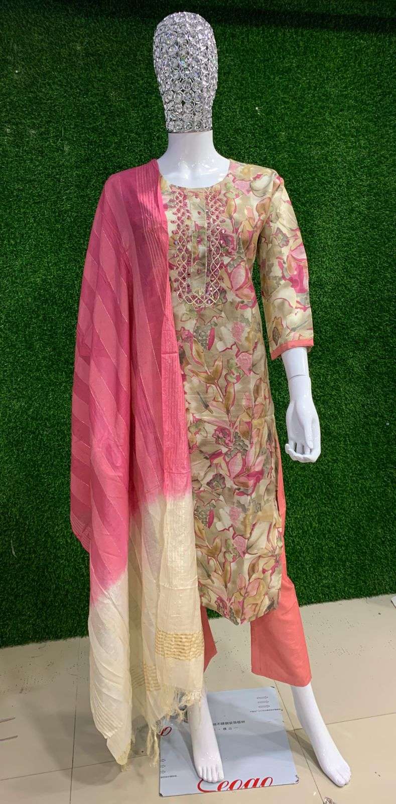 BEMITEX INDIA PRESENT MODAL SILK WITH MIRROR WORK BASED READYMADE 3 PIECE SUIT COLLECTION WHOLESALE SHOP IN SURAT